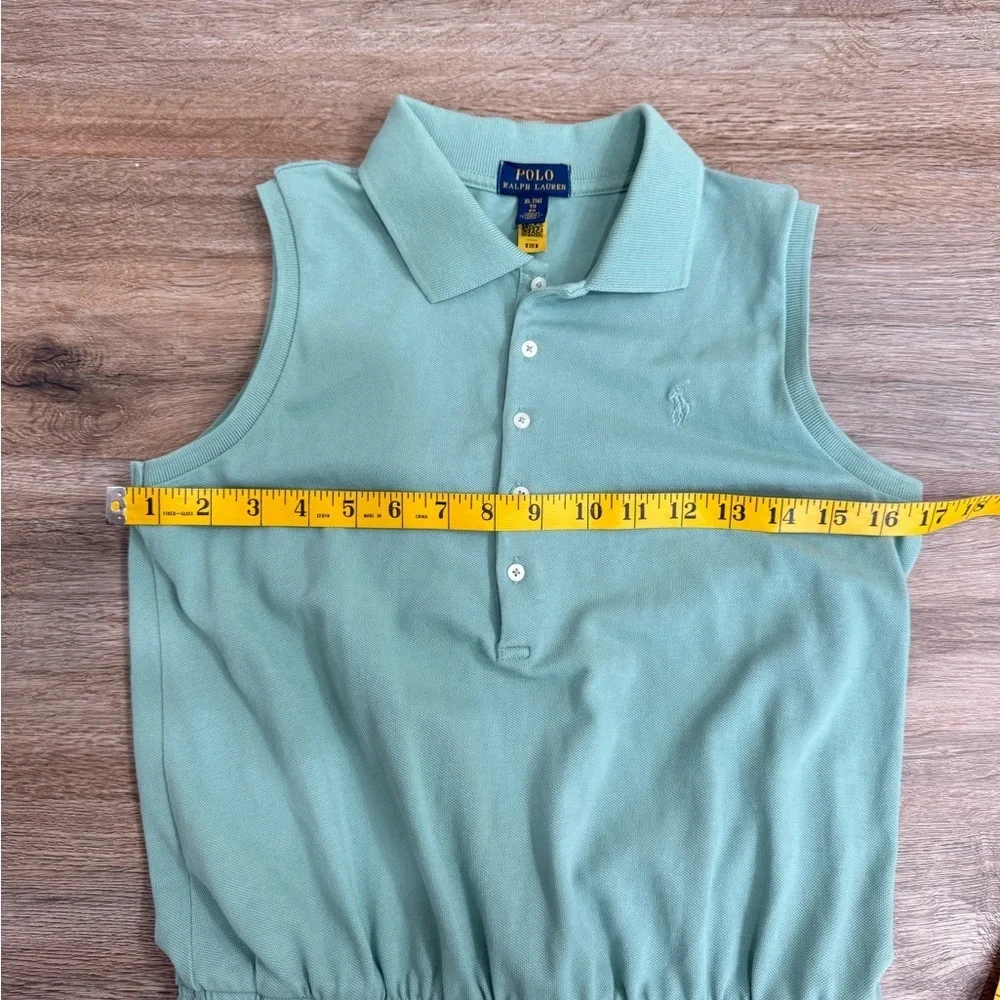 RALPH LAUREN GIRLS MINT GREEN STRETCH LACE POLO ROMPER NWT SIZE XL